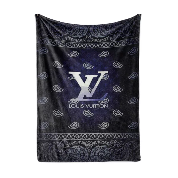 Louis Vuitton Logo Fleece Blanket Fashion Brand Home Decor Luxury