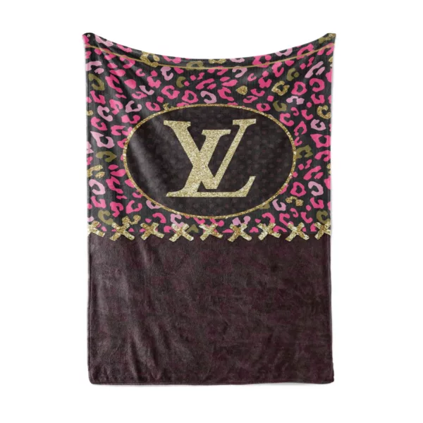 Louis Vuitton New Logo Fleece Blanket Home Decor Fashion Brand Luxury
