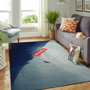 Louis Vuitton Supreme Sky Black Rectangle Rug Fashion Brand Home Decor Door Mat Area Carpet Luxury