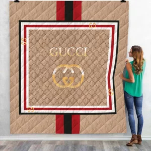 Gucci Beige Logo Fleece Blanket Home Decor Fashion Brand Luxury