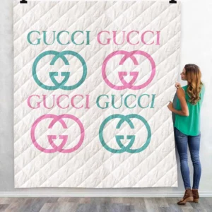 Gucci White Colorful Fleece Blanket Luxury Fashion Brand Home Decor