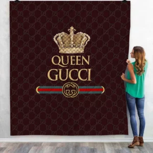 Gucci Brown Queen Fleece Blanket Luxury Fashion Brand Home Decor