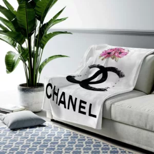 Chanel Flower Fleece Blanket Luxury Fashion Brand Home Decor