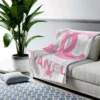 Chanel Pink Logo Fleece Blanket Home Decor Luxury Fashion Brand