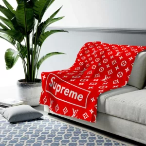 Louis Vuitton Supreme Fleece Blanket Fashion Brand Luxury Home Decor