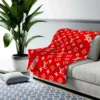 Louis Vuitton Supreme Red Fleece Blanket Home Decor Fashion Brand Luxury
