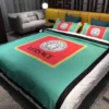 Versace Green Red Bds Logo Brand Bedding Set Bedroom Bedspread Home Decor Luxury