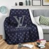 Louis Vuitton Blue Fleece Blanket Luxury Home Decor Fashion Brand