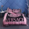 Versace Pinky Logo Brand Bedding Set Bedspread Home Decor Luxury Bedroom