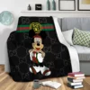 Gucci Mickey Fleece Blanket Luxury Fashion Brand Home Decor