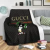Gucci Mickey Mouse Disney Logo Fleece Blanket Home Decor Fashion Brand Luxury
