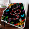 Gucci Snake Logo Fleece Blanket Fashion Brand Luxury Home Decor