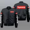 Supreme Black Bomber Jacket Fashion Brand Luxury Outfit