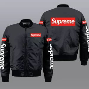 Supreme Black Bomber Jacket Luxury Outfit Fashion Brand