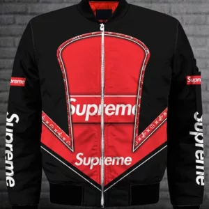 Louis Vuitton Supreme Black Bomber Jacket Luxury Outfit Fashion Brand