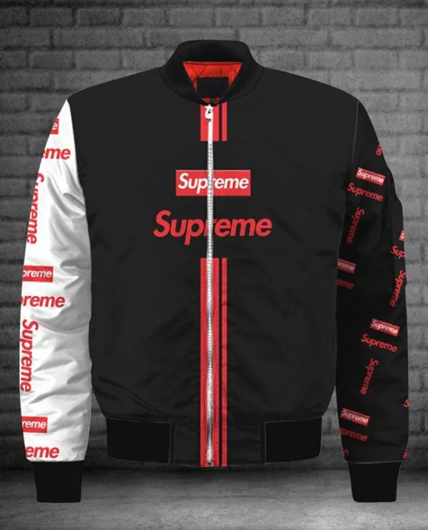 Supreme Black Bomber Jacket Outfit Luxury Fashion Brand