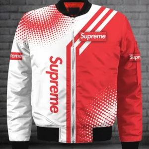 Supreme White Red Bomber Jacket Fashion Brand Luxury Outfit