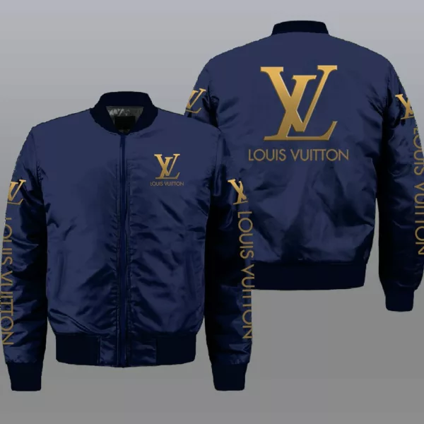 Louis Vuitton Blue Bomber Jacket Luxury Fashion Brand Outfit