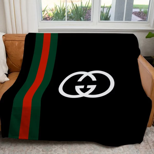 Gucci Black Fleece Blanket Luxury Fashion Brand Home Decor