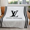 Louis Vuitton White Fleece Blanket Luxury Home Decor Fashion Brand