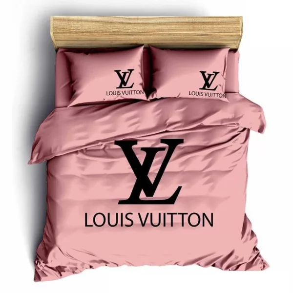 Louis Vuitton Pinky Logo Brand Bedding Set Bedroom Home Decor Bedspread Luxury