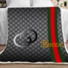 Gucci Grey Fleece Blanket Fashion Brand Luxury Home Decor