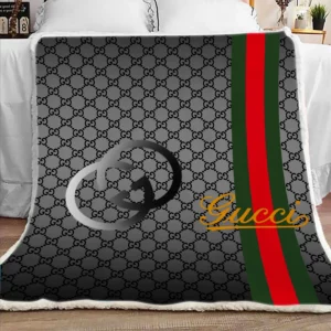 Gucci Grey Fleece Blanket Fashion Brand Luxury Home Decor
