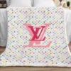 Louis Vuitton Colorful Fleece Blanket Luxury Fashion Brand Home Decor