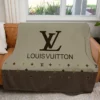 Louis Vuitton Light Grey Fleece Blanket Fashion Brand Luxury Home Decor