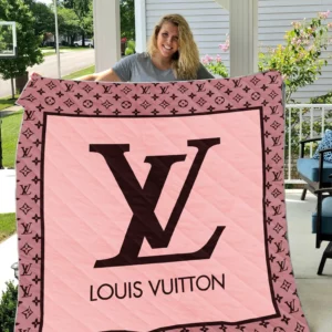 Louis Vuitton Pink Fleece Blanket Fashion Brand Home Decor Luxury