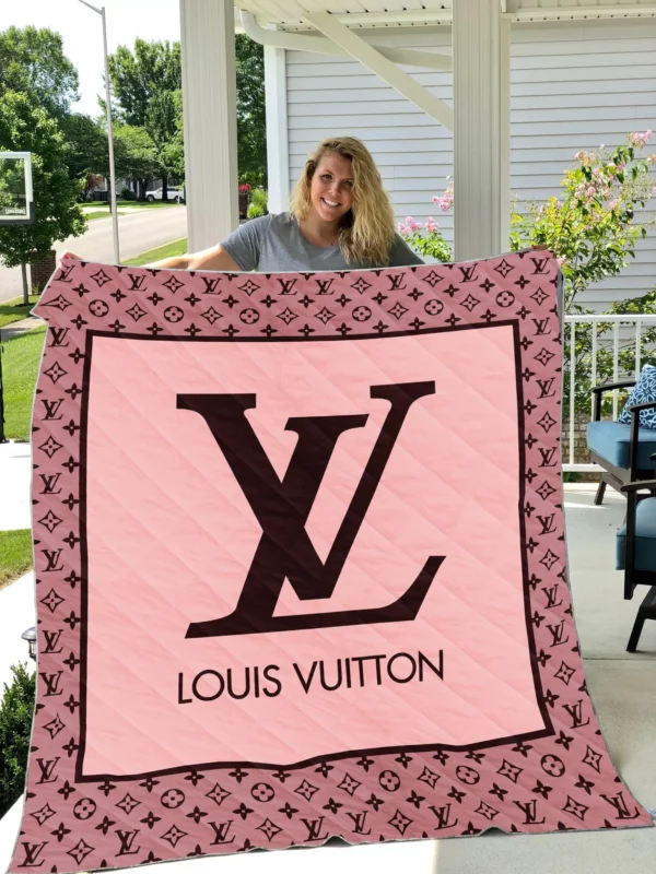 Louis Vuitton Pink Fleece Blanket Fashion Brand Home Decor Luxury