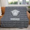 Versace Medusa Grey Fleece Blanket Home Decor Fashion Brand Luxury