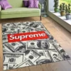 Supreme Dollars Rectangle Rug Luxury Door Mat Area Carpet Fashion Brand Home Decor