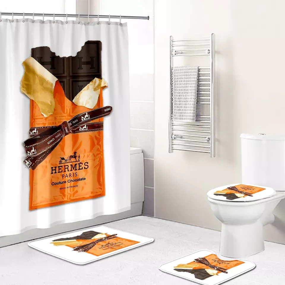Hermes Bathroom Set Luxury Fashion Brand Hypebeast Bath Mat Home Decor