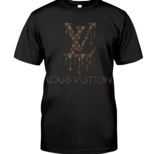 Louis Vuitton Brown Logo Black T Shirt Outfit Luxury Fashion