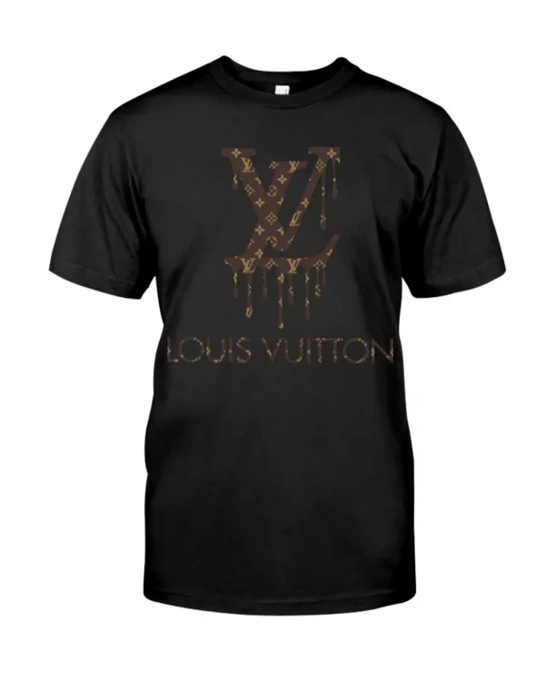 Louis Vuitton Brown Logo Black T Shirt Outfit Luxury Fashion