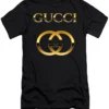 Gucci Golden Logo Black T Shirt Luxury Fashion Outfit