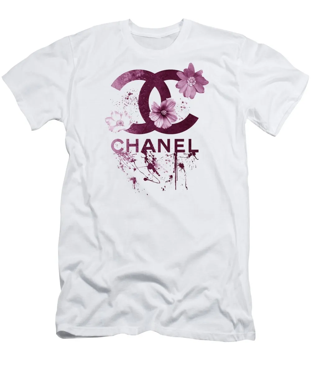 Chanel Flowers Pinky Logo White T Shirt Luxury Fashion Outfit