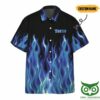 Aop Rod Blue Flame Bowling Custom Name Hawaiian Shirt
