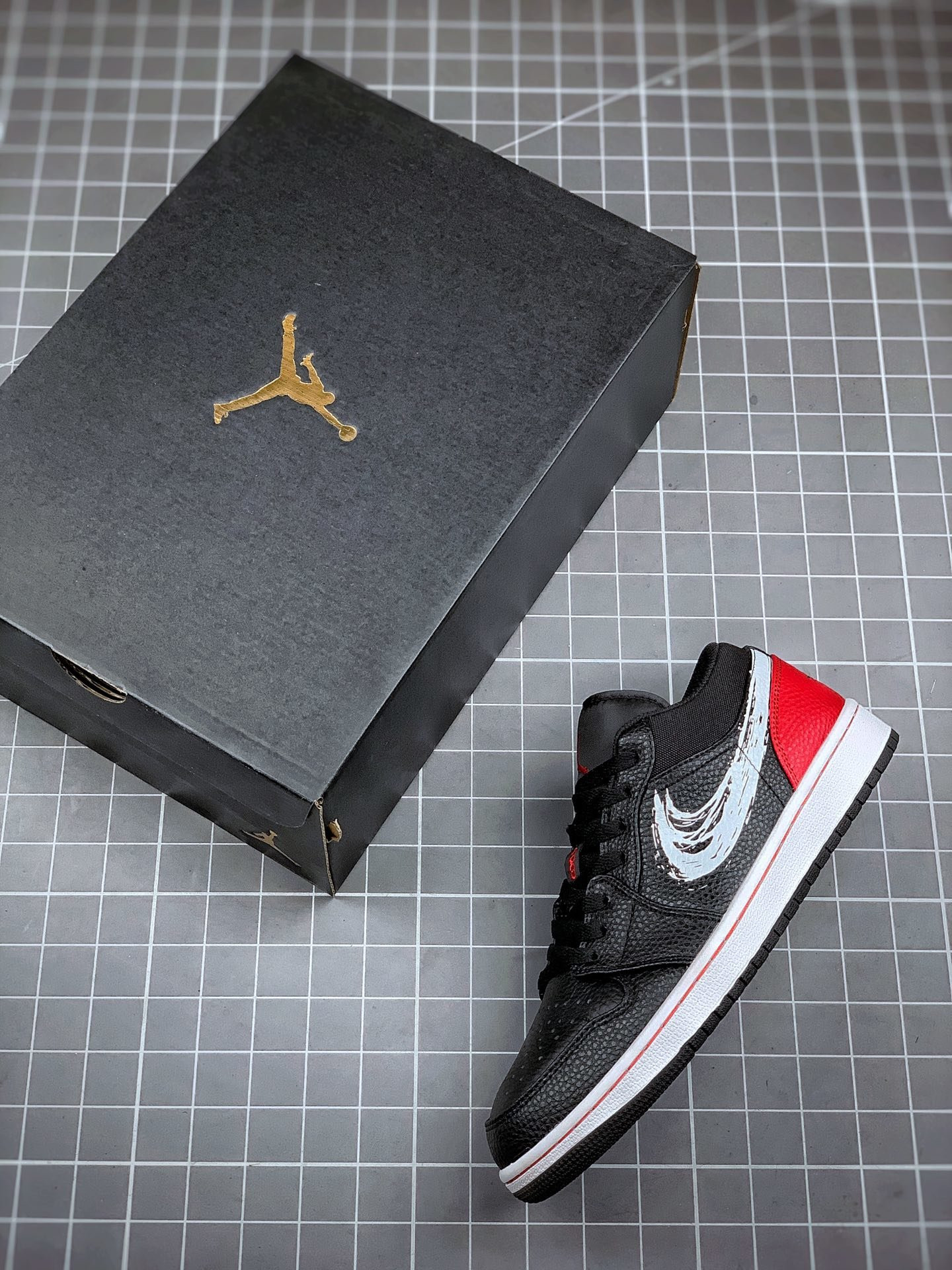 Air Jordan 1 Low Brushstroke Swoosh For Sale