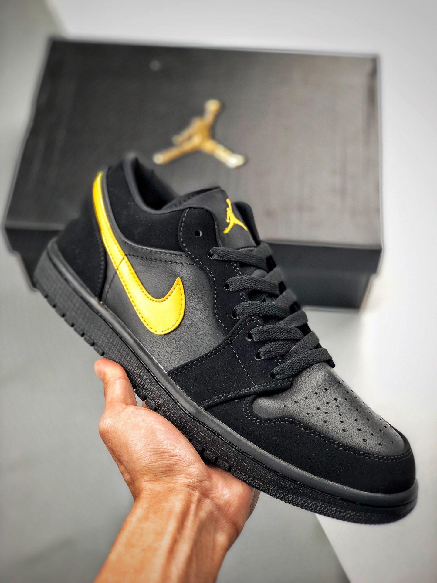 Air Jordan 1 Low Black Yellow 553558-071 For Sale