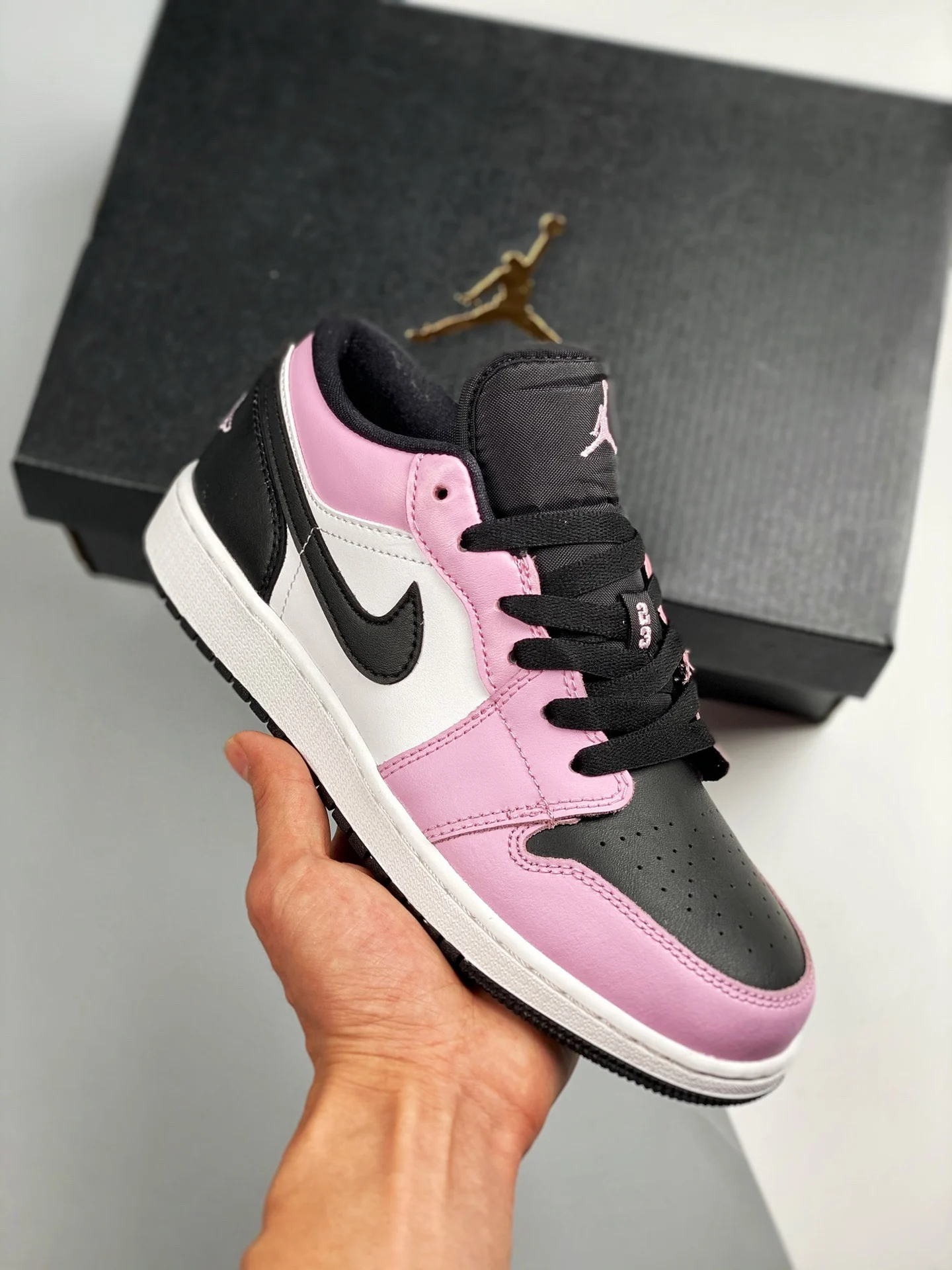 Air Jordan 1 Low Light Arctic Pink Black White For Sale