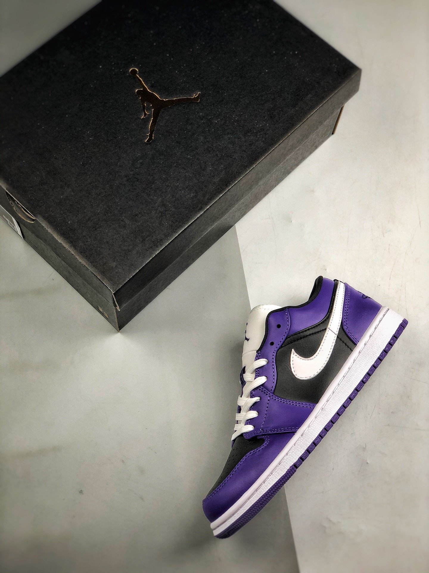 Air Jordan 1 Low Purple Black 553558-501 For Sale