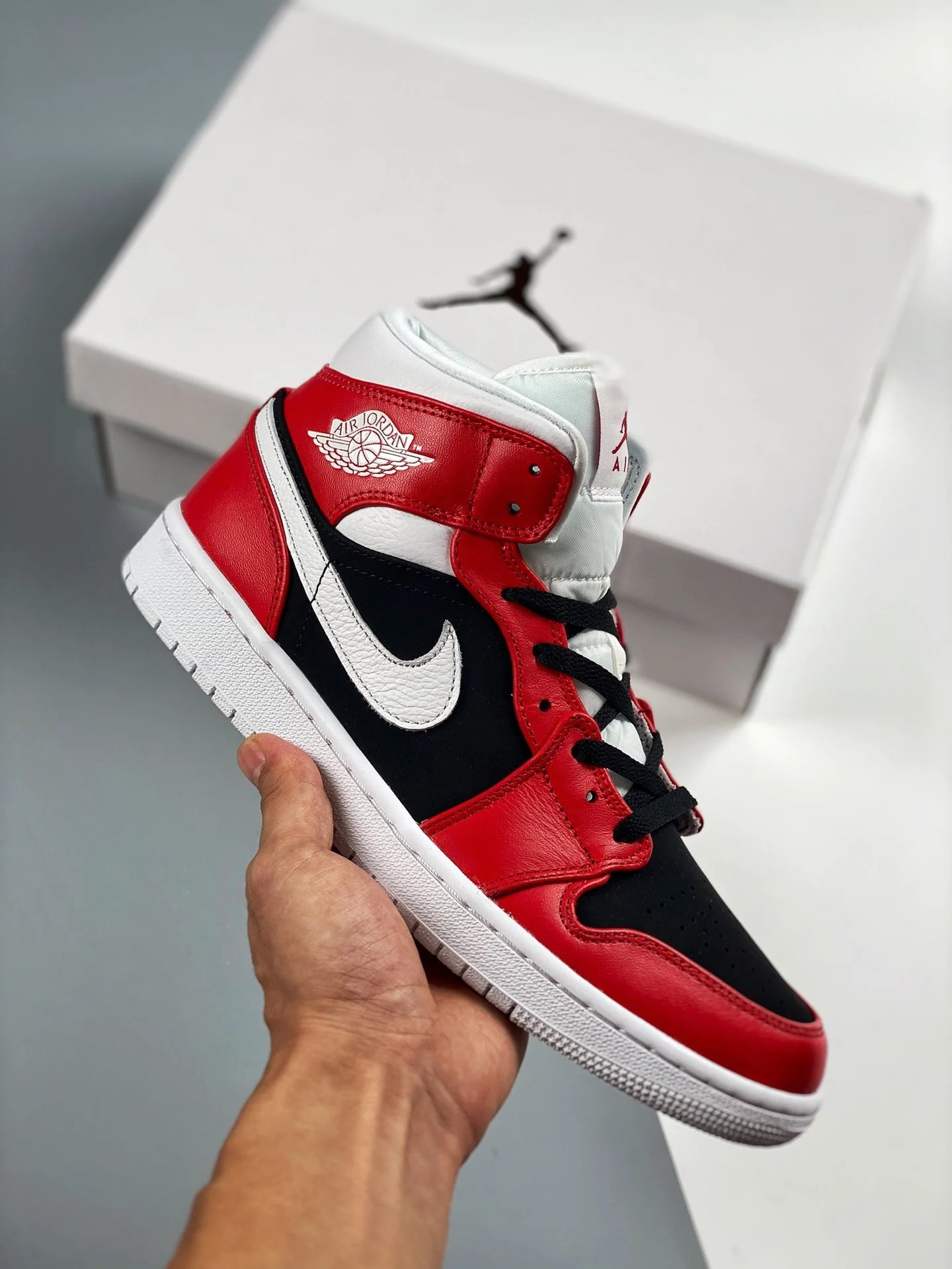 Air Jordan 1 Mid Chicago Gym Red White-Black For Sale