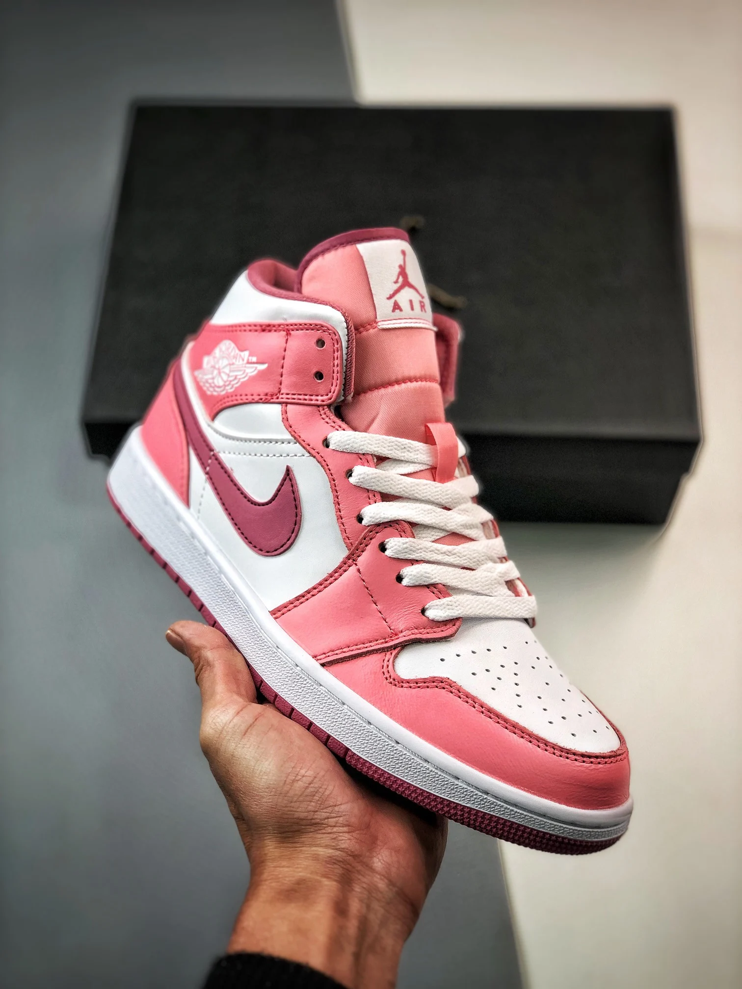 Air Jordan 1 Mid Valentines Day Coral Chalk Desert Berry-White DQ8423-616 For Sale