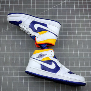 Air Jordan 1 Mid White Deep Royal Blue-Track Red-Laser Orange For Sale