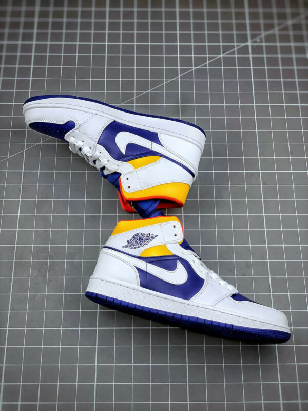 Air Jordan 1 Mid White Deep Royal Blue-Track Red-Laser Orange For Sale