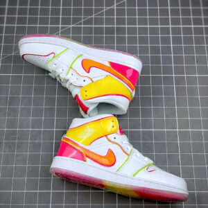 Air Jordan 1 Mid White Hyper Crimson-Pink For Sale