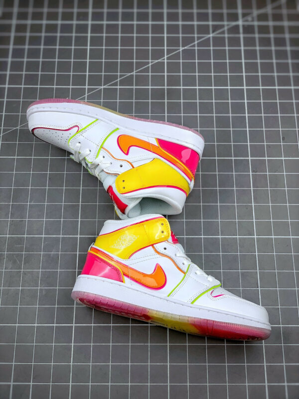 Air Jordan 1 Mid White Hyper Crimson-Pink For Sale