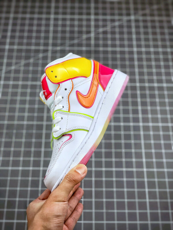 Air Jordan 1 Mid White Hyper Crimson-Pink For Sale